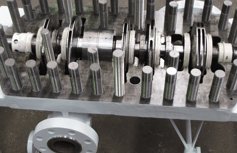 Multistage Centrifugal Pump retrofitted with Ceramic wear part. Photo courtesy of United Pumps Australia