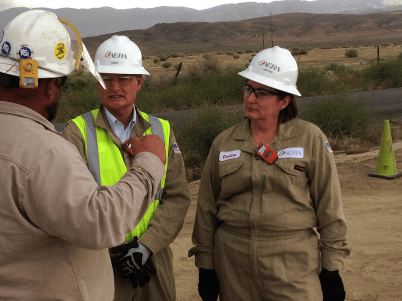 Sistrunk and Aera SVP of Operations Andy Anderson tour Belridge oil field. Photo courtesy of Aera Energy, LLC