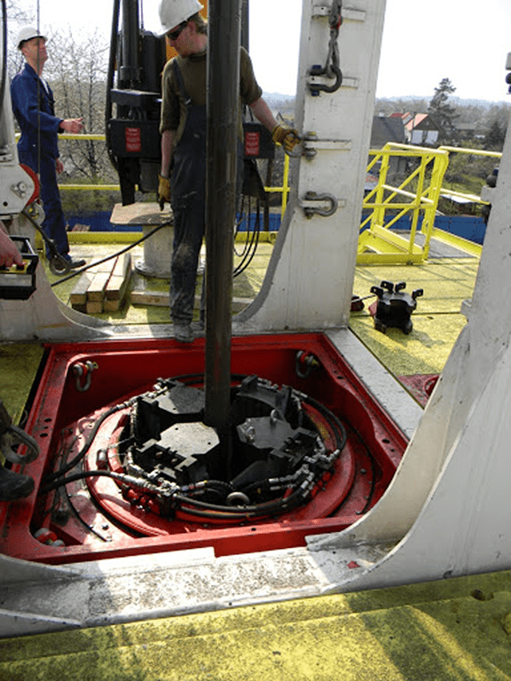 Rotary drilling. Photo courtesy of Fundamentals of Onshore Drilling