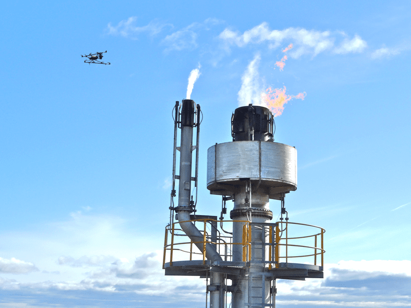 Flares are just one area in which drones are replacing traditional methods of inspection.